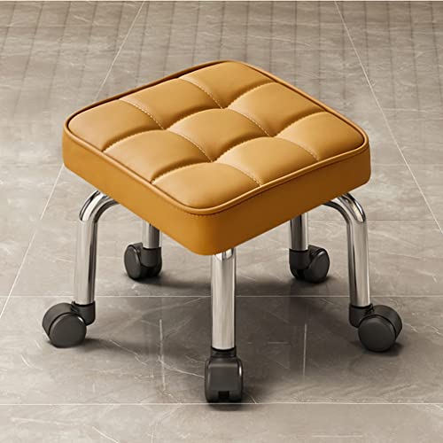 Quadratischer Rollhocker mit universellen Drehrollen, kurzer Lederpolstersitz, niedrige Höhe Hocker für Garage, kompaktes Design in Khaki, perfekt für Arbeitsbereiche und Heimgebrauch Quadratischer Rollhocker mit universellen Drehrollen, kurzer Lederpolstersitz, niedrige Höhe Hocker für Garage, kompaktes Design in Khaki, perfekt für Arbeitsbereiche und Heimgebrauch von Generisch