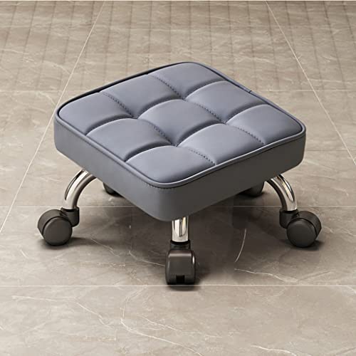 Quadratischer Rollhocker mit universellen Drehrollen, kurzer Ledersitz, gepolsterte kleine Hocker für Garage, Zuhause und Büro, Cacki-Farbe, kompaktes und langlebiges Design Quadratischer Rollhocker mit universellen Drehrollen, kurzer Ledersitz, gepolsterte kleine Hocker für Garage, Zuhause und Büro, Cacki-Farbe, kompaktes und langlebiges Design von Generisch