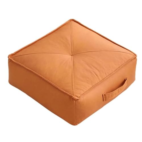 Quadratischer Sitzsack-Stuhl, Leder, faule Sofasessel mit Füllung, Sitzsack, Loungesessel, Bodensofa, Stuhl von Generisch