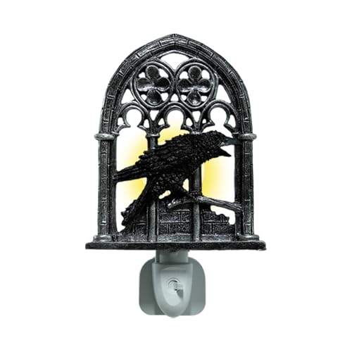 Rabenleuchte | Halloween Deko Indoor Raben Lampe,Kunstharz Vogel Wachsfigur Deko Beleuchtung für Arbeitszimmer Wohnzimmer Party Gartenfest Flur Außenbereich von Generisch