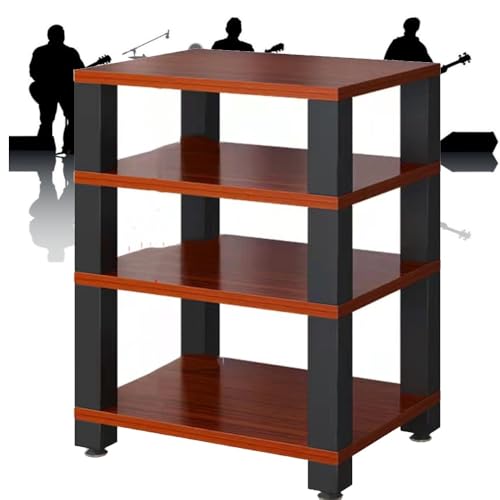 Rack 4-stöckiger Medien-Aufbewahrungsschrank – stoßdämpfender AV-Geräteständer für Plattenspieler, bewegliches offenes Design, schwarz, 60 x 48 x 10 cm – perfekt für Heimkino und Audiosysteme Rack 4-stöckiger Medien-Aufbewahrungsschrank – stoßdämpfender AV-Geräteständer für Plattenspieler, bewegliches offenes Design, schwarz, 60 x 48 x 10 cm – perfekt für Heimkino und Audiosysteme von Generisch