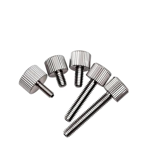 Rändelschrauben aus Edelstahl 304 M2 M2.5 M3 M4 M5 M6 M8 Flachrundkopf Rändelkopf Manuelle Einstellschrauben Rändelschrauben(8mm,M6 (2Pcs)) von Generisch