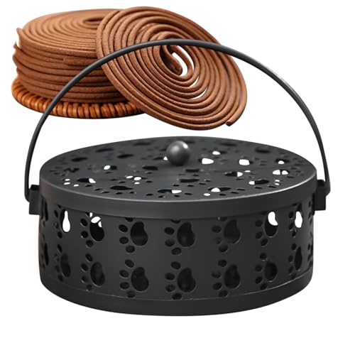 Räucherstäbchenhalter für den Außenbereich, Räucherstäbchenhalter mit Griff, hitzebeständiger Ständer mit Katzenkrallenausschnitt, Tablett für Yoga, Meditation, Spa, Zimmer, Terrasse, Campingtisch von Generisch
