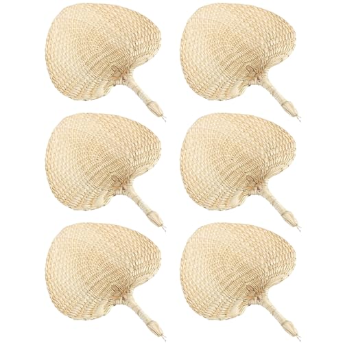 Raffia Handfächer - Natürliche Sichere Palmblatt Handfächer | Geflochtene Tragbare Deko Für Hochzeit Outdoor Zuhause Wand Tisch von Generisch