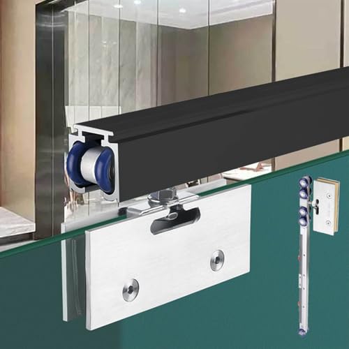Rahmenlose Glas-Schiene mit Soft-Close, Scheunen-Duschtür-Hardware-Kit für den Innenbereich Rahmenlose Glas-Schiene mit Soft-Close, Scheunen-Duschtür-Hardware-Kit für den Innenbereich von Generisch