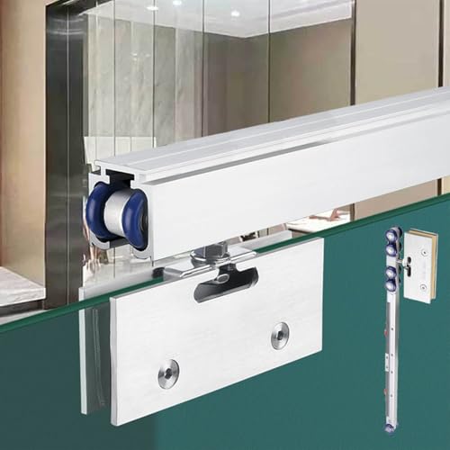 Rahmenlose Glas-Schiene mit Soft-Close, Scheunen-Duschtür-Hardware-Kit für den Innenbereich Rahmenlose Glas-Schiene mit Soft-Close, Scheunen-Duschtür-Hardware-Kit für den Innenbereich von Generisch