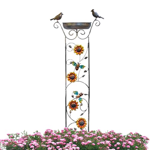 Rankgitter Vogeltränke – Pflanzen-Spalier für den Außenbereich, freistehend, Gartenfunktion, integrierte Vogeltränke, rostbeständig, Klettergerüst mit Schale, Hinterhof-Vogelfutterstation für Hof Rankgitter Vogeltränke – Pflanzen-Spalier für den Außenbereich, freistehend, Gartenfunktion, integrierte Vogeltränke, rostbeständig, Klettergerüst mit Schale, Hinterhof-Vogelfutterstation für Hof von Generisch