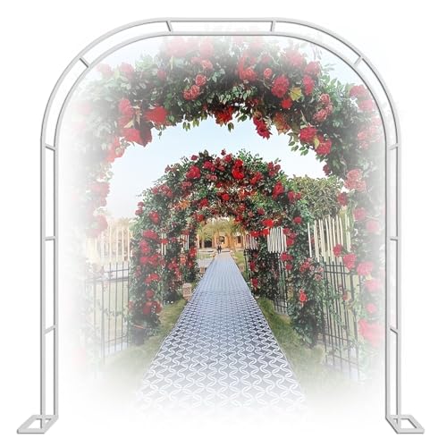 Rankgitter aus Metall, für Kletterpflanzen, Hochzeitszeremonie, Dekoration, 240 x 220 cm, einfache Montage, Gartenlaube mit Sockel, perfekte Party-Dekoration für den Außenbereich, Weiß Rankgitter aus Metall, für Kletterpflanzen, Hochzeitszeremonie, Dekoration, 240 x 220 cm, einfache Montage, Gartenlaube mit Sockel, perfekte Party-Dekoration für den Außenbereich, Weiß von Generisch