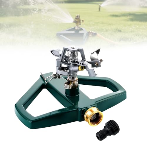 Rasensprenger, 360° Rotate Multifunktion Garten Sprinkler mit Metallgehäuse, Automatische Bewässerung Gartenbewässerung Robustes Bewässerungssystem für Rasen, Landwirtschaft und Gewächshaus (Silber) von Generisch