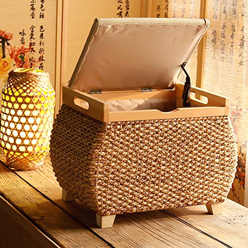 Rattan Aufbewahrungsbox Truhe Rustikaler Korb-Fußstütze Hocker Rattan Aufbewahrungsbox Truhe Rustikaler Korb-Fußstütze Hocker von Generisch
