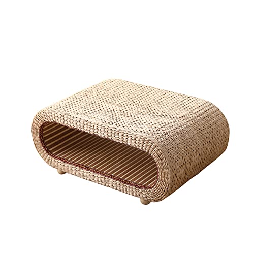 Rattan-Couchtisch im japanischen Stil für Schlafzimmerfenster, kompaktes Design verschönert kleine Räume Rattan-Couchtisch im japanischen Stil für Schlafzimmerfenster, kompaktes Design verschönert kleine Räume von Generisch
