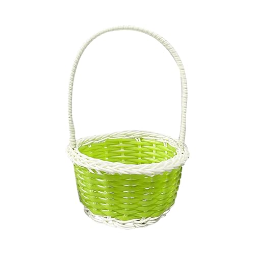 Rattan Einkaufskorb Kleiner geflochtener Korb Winzige Picknickkörbe Winziger geflochtener Korb Picknickkörbe Picknickkörbe Winziger Korb geflochtener Korb Plastikkind Miniatur (Green, One Size) von Generisch