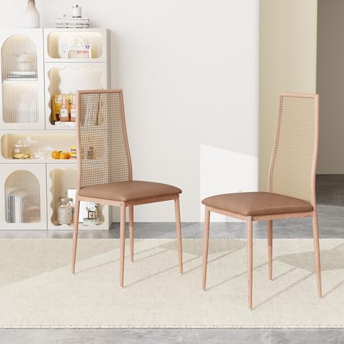 Rattan Esszimmerstühle 2er Set - Bequeme Küchenstühle mit Rückenlehne und Rohrsitz-Design, Holzbeine für Esszimmer oder Akzentgebrauch Rattan Esszimmerstühle 2er Set - Bequeme Küchenstühle mit Rückenlehne und Rohrsitz-Design, Holzbeine für Esszimmer oder Akzentgebrauch von Generisch