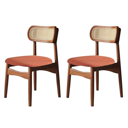 Rattan Esszimmerstühle 2er Set - Gepolsterter Rohrrücken Küchenstühle mit Massivholzrahmen für Esszimmer und Café Rattan Esszimmerstühle 2er Set - Gepolsterter Rohrrücken Küchenstühle mit Massivholzrahmen für Esszimmer und Café von Generisch