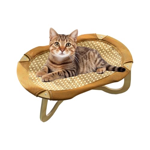 Rattan-Katzenstuhl – hoher Kühlbogen, geflochtenes Rattan | kratzfeste Haustiermöbel für kleine und große Katzen, Innenböden mit von Generisch