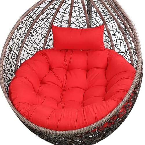 Rattan-Schaukelstuhl für Garten und Terrasse, geflochtener Eier-Hängesessel, Hängematte, Hängesessel, großes Kissen, Hängekorb, Stuhlkissen für drinnen und draußen (nur Kissen) (FA von Generisch
