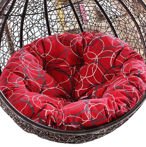 Rattan-Schaukelstuhl für Garten und Terrasse, geflochtener Eier-Hängesessel, Hängematte, Hängesessel, großes Kissen, Hängekorb, Stuhlkissen für drinnen und draußen (nur Kissen) (FA von Generisch