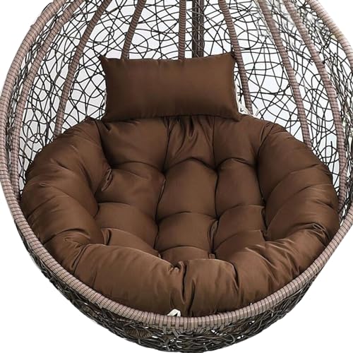 Rattan-Schaukelstuhl für Garten und Terrasse, geflochtenes Ei-Hängesessel, Hängematte, Hängesessel, großes Kissen, Hängekorb, Stuhlkissen für drinnen und draußen (nur Kissen) (Farb von Generisch