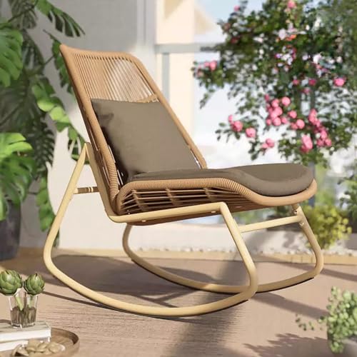 Rattan-Schaukelstuhl mit Kissen, bequeme Rückenlehnenstütze, einfache Montage, ideal für Garten, Balkon und Wohnzimmer Entspannung Rattan-Schaukelstuhl mit Kissen, bequeme Rückenlehnenstütze, einfache Montage, ideal für Garten, Balkon und Wohnzimmer Entspannung von Generisch