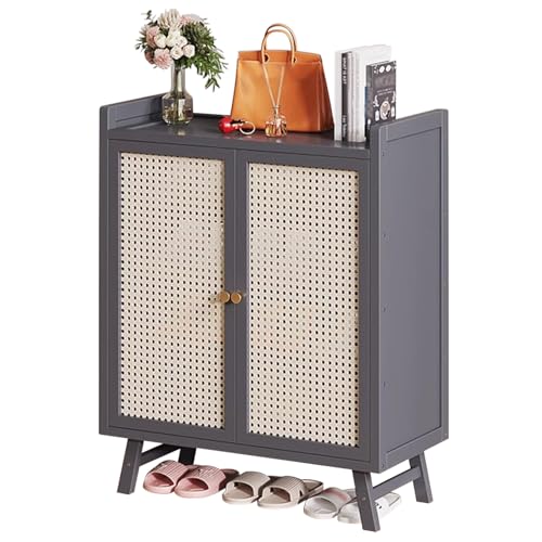 Rattan-Schuhregal, multifunktional, 5-stöckig/7-stöckig, Schrank-Organizer, Aufbewahrungsschrank für Eingangsbereich und Schlafzimmer, stilvolles schmales Design mit Türen Rattan-Schuhregal, multifunktional, 5-stöckig/7-stöckig, Schrank-Organizer, Aufbewahrungsschrank für Eingangsbereich und Schlafzimmer, stilvolles schmales Design mit Türen von Generisch