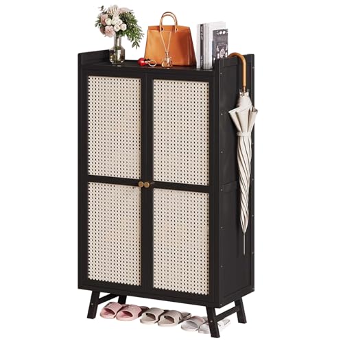 Rattan-Schuhregal, multifunktional, 5-stöckig/7-stöckig, Schrank-Organizer, Aufbewahrungsschrank für Eingangsbereich und Schlafzimmer, stilvolles schmales Design mit Türen Rattan-Schuhregal, multifunktional, 5-stöckig/7-stöckig, Schrank-Organizer, Aufbewahrungsschrank für Eingangsbereich und Schlafzimmer, stilvolles schmales Design mit Türen von Generisch