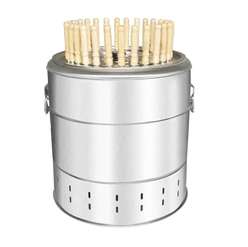 Rauchfreier BBQ Grill - Tragbarer Holzkohlegrill zum Aufhängen mit 28 Edelstahlspießen - Allzweck-Schmorfass für das Kochen im Freien Rauchfreier BBQ Grill - Tragbarer Holzkohlegrill zum Aufhängen mit 28 Edelstahlspießen - Allzweck-Schmorfass für das Kochen im Freien von Generisch