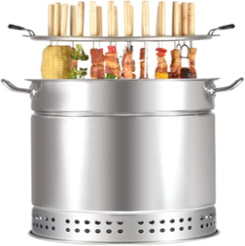 Rauchfreier Holzkohlegrill – Edelstahl-Outdoor-Herd für 5+ Personen, perfekt für Indoor/Outdoor Kochen & Familientreffen, tragbar und leicht zu reinigen von Generisch