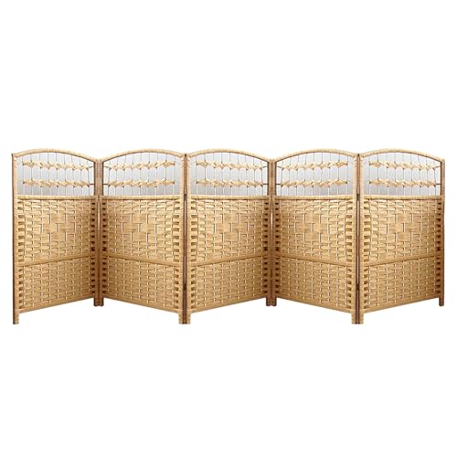 Raumteiler Mit 4/5/6 Paneelen, Faltbarer Verdunkelungs-Sichtschutz Aus Webstoff, Tragbare Trennwand for Das Arbeitszimmer Im Klassenzimmer(Yellow,23.62 x 11.81in-5 Panels) von Generisch