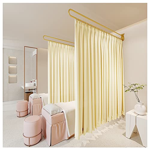 Raumteiler-Vorhang mit goldener Metallstange für Sichtschutz in Schönheitssalons von Generisch