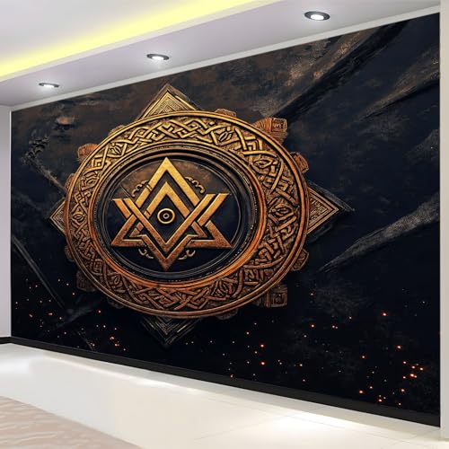 Realismus Vlies Fototapete Wandtapete 350 x 256 cm Moderne 3D Wanddeko für Wohnzimmer Schlafzimmer Büro, Wikingerschild Runen Abstraktes Design Poster Tapete Realismus Vlies Fototapete Wandtapete 350 x 256 cm Moderne 3D Wanddeko für Wohnzimmer Schlafzimmer Büro, Wikingerschild Runen Abstraktes Design Poster Tapete von Generisch