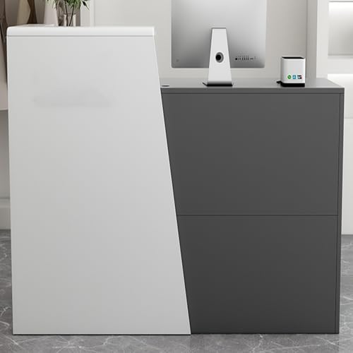 Reception Desk with Drawer & Storage Cabinet Small Retail CounterTable for Salon Checkout & Reception Room 100cm Front Desk Furniture Grau Reception Desk with Drawer & Storage Cabinet Small Retail CounterTable for Salon Checkout & Reception Room 100cm Front Desk Furniture Grau von Generisch