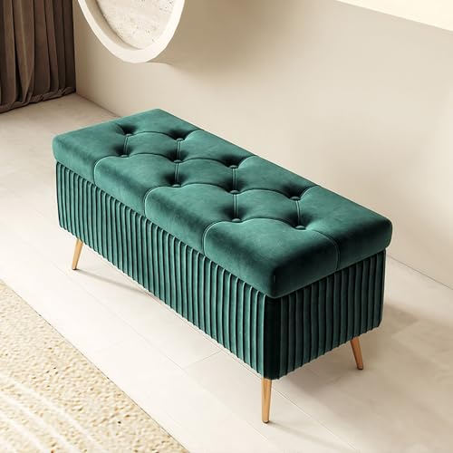 Rechteckige Aufbewahrungsbox aus Holz, stilvolle Aufbewahrungsbox für Schlafzimmer und Eingangsbereich, Mehrzweck-Pouf-Behälter mit Füßen, platzsparender Hocker Rechteckige Aufbewahrungsbox aus Holz, stilvolle Aufbewahrungsbox für Schlafzimmer und Eingangsbereich, Mehrzweck-Pouf-Behälter mit Füßen, platzsparender Hocker von Generisch