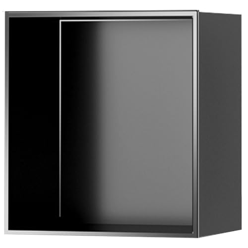 Rechteckige Duschregale – mattschwarze Badezimmer-Aufbewahrung für Shampoo und Seife – 32 x 32 x 12,5 cm, perfekt für Toilettenpapierhalter und Duschfläche von Generisch