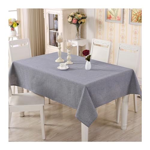 Rechteckige Tischdecke, 120 x 160 cm, waschbar, Polyester-Baumwolle, modern, einfarbig, perfekt für Picknicks, Partys und Abendessen, stilvolle blaue Tischdecke von Generisch