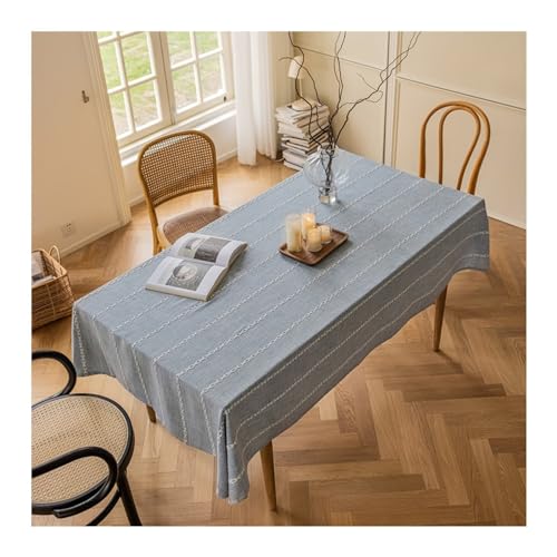 Rechteckige Tischdecke, 135 x 240 cm, waschbar, Polyester, gestreift, ideal für Partys, Picknicks, Esszimmer und Garten, elegante graue Farbe Rechteckige Tischdecke, 135 x 240 cm, waschbar, Polyester, gestreift, ideal für Partys, Picknicks, Esszimmer und Garten, elegante graue Farbe von Generisch