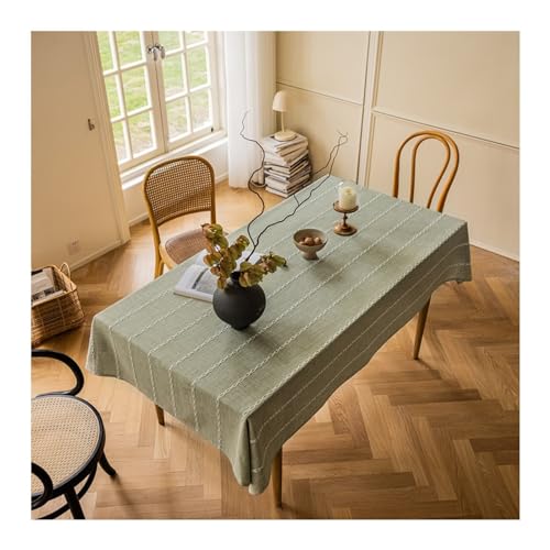 Rechteckige Tischdecke, 135 x 260 cm, waschbar, Polyester, gestreift, vielseitig, für den Innen- und Außenbereich, elegante grüne Tischdecke für Esszimmer und Veranstaltungen. Rechteckige Tischdecke, 135 x 260 cm, waschbar, Polyester, gestreift, vielseitig, für den Innen- und Außenbereich, elegante grüne Tischdecke für Esszimmer und Veranstaltungen. von Generisch