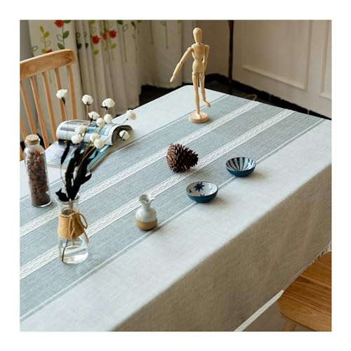 Rechteckige Tischdecke, 140 x 140 cm, waschbar, Polyester, elegante graue Streifen mit Spitzenbesatz, ideal für Küche und Esszimmer, Dekoration und stilvolle Tischdecke Rechteckige Tischdecke, 140 x 140 cm, waschbar, Polyester, elegante graue Streifen mit Spitzenbesatz, ideal für Küche und Esszimmer, Dekoration und stilvolle Tischdecke von Generisch