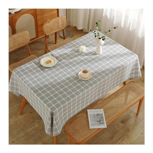 Rechteckige Tischdecke, 140 x 140 cm, waschbar, schmutzabweisend, Polyester, Waffelmuster, ideal für Küche und Esszimmer, perfekt für Thanksgiving und Weihnachten, Grau Rechteckige Tischdecke, 140 x 140 cm, waschbar, schmutzabweisend, Polyester, Waffelmuster, ideal für Küche und Esszimmer, perfekt für Thanksgiving und Weihnachten, Grau von Generisch