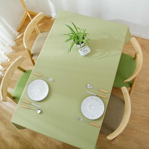 Rechteckige Tischdecke 120 x 180 cm (48 x 70 Zoll) Baumwolle Esstisch Abdeckung für 4 6 Sitze Solide Hellgrün Dekorative Tischwäsche für Zuhause & Events von Generisch