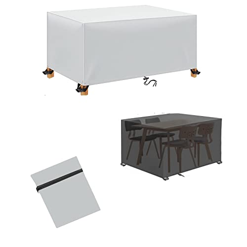 Rechteckige Tischdecke für den Außenbereich - Wasserdicht UV-beständiges 420D Oxford-Gewebe Silber - 160 x 100 x 85 cm Langlebiger Schutz für Gartenmöbel Wetterfeste Abdeckung von Generisch