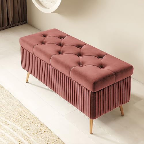 Rechteckiger Aufbewahrungs-Pouf, Holzbank mit Füßen, Innenbereich, Schlafzimmer, Aufbewahrung, Truhe, Eingang, Ottomane, vielseitige Aufbewahrungslösung für Heimdekoration, stilvolle und funktionale Rechteckiger Aufbewahrungs-Pouf, Holzbank mit Füßen, Innenbereich, Schlafzimmer, Aufbewahrung, Truhe, Eingang, Ottomane, vielseitige Aufbewahrungslösung für Heimdekoration, stilvolle und funktionale von Generisch