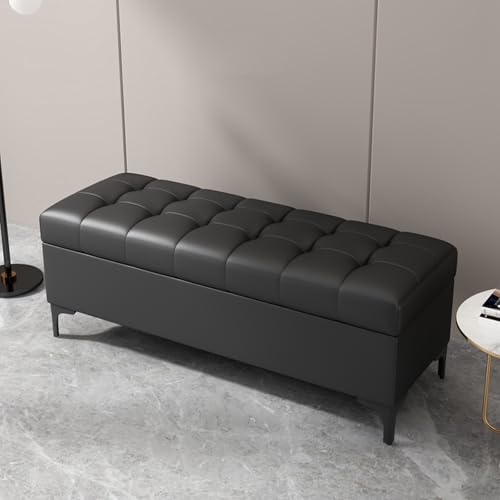 Rechteckiger Aufbewahrungs-Pouf mit Soft-Close-Deckel – Vielseitiger Ottomane für Schlafzimmer & Wohnzimmer Stilvoller Schuhwechselhocker & Fußstütze Platzsparende Möbellösung von Generisch