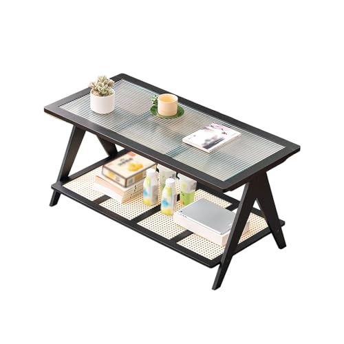 Rechteckiger Couchtisch mit 2-lagigem Glas und ABS-Netz-Arbeitsplatte, leicht zu reinigen, perfekt für Wohnzimmer, Schlafzimmer und Büro Rechteckiger Couchtisch mit 2-lagigem Glas und ABS-Netz-Arbeitsplatte, leicht zu reinigen, perfekt für Wohnzimmer, Schlafzimmer und Büro von Generisch