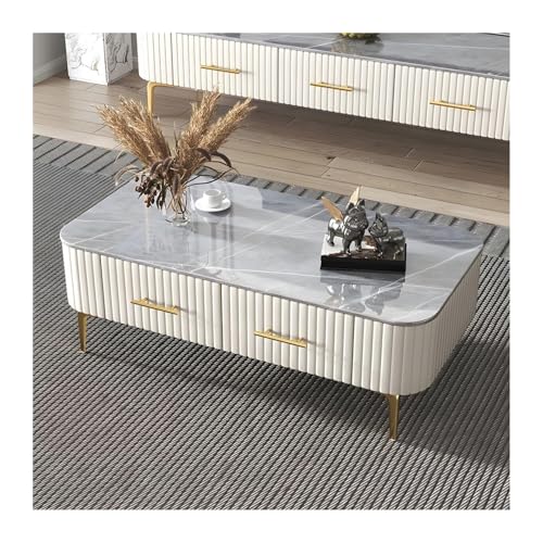 Rechteckiger Couchtisch mit Schiefer-Finish – stilvolles Design für Wohnzimmer & TV-Schrank Kombination von Generisch