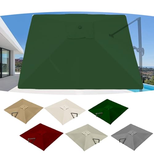 Rechteckiger Ersatz-Sonnenschirm-Überdachung, Gartenschirm, Stoff für Poolschirme, Outdoor-Schattenabdeckung, wasserdicht, grün, 2,5 x 2,5 m Rechteckiger Ersatz-Sonnenschirm-Überdachung, Gartenschirm, Stoff für Poolschirme, Outdoor-Schattenabdeckung, wasserdicht, grün, 2,5 x 2,5 m von Generisch