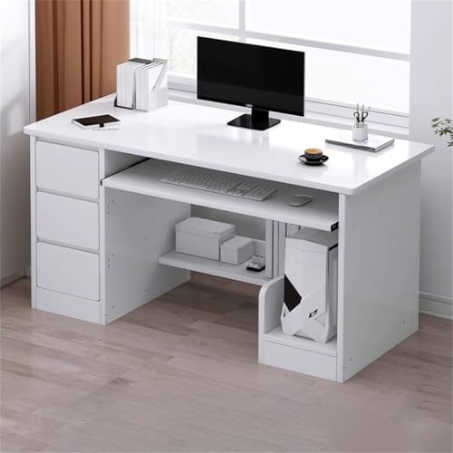 Rechteckiger Schreibtisch aus Holz mit Sockel, Schublade und integriertem Büroschrank, ideal für Computertisch, Studentenstudium und Schlafzimmer von Generisch