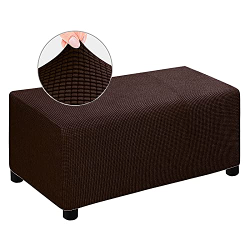 Rechteckiger Stretchbezug, elastischer Fußstützenschutz, staubdichter Sofa-Schonbezug für Pouf und Hocker, abnehmbarer großer dunkler Kaffee-Bezug von Generisch