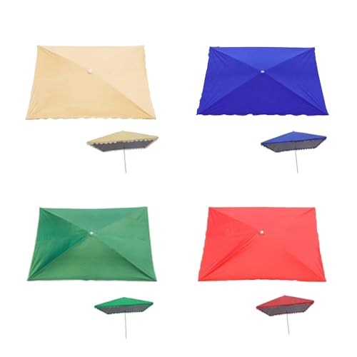 Rechteckiger Terrassenschirm, Ersatzdach, 3 x 2 m, für Garten, Balkon, Markt, passend für 4 und 6 Rippen, Rot 350 x 300 cm von Generisch