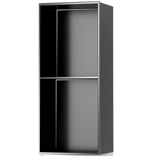 Rechteckiges Duschregal, Wandeinbauaufbewahrung für Shampoo und Seife, Badezimmer mit Toilettenpapierhalter, Mattschwarz, 28 x 70 x 12,5 cm von Generisch