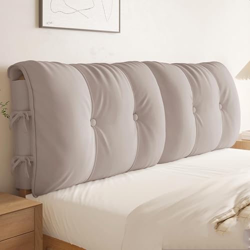 Rechteckiges Kopfteilkissen, Weiches Kopfteilpolster Schutzbezug RüCkenlehnenkissen, Gepolstertes Lesekissen KopfteilunterstüTzung(Khaki,59 * 21.7 * 4.7inch) von Generisch